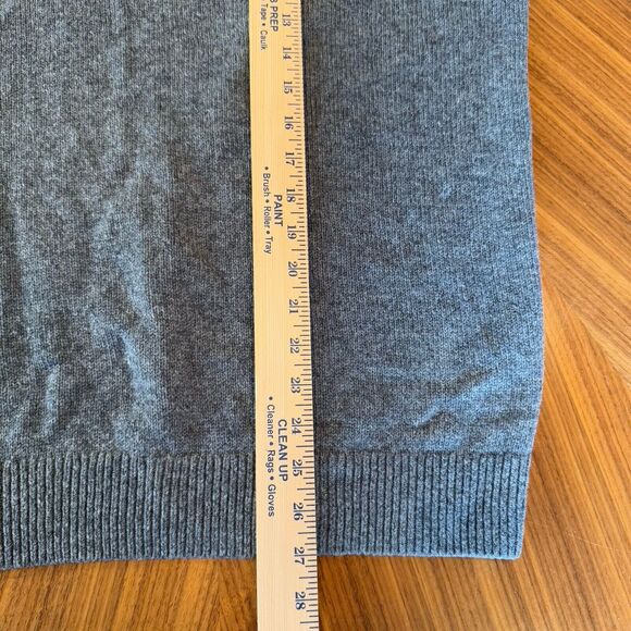LL Bean 100% Lambs Wool Sweater Mens Large Gray Henley 3 Button Pullover EUC - Picture 11 of 12